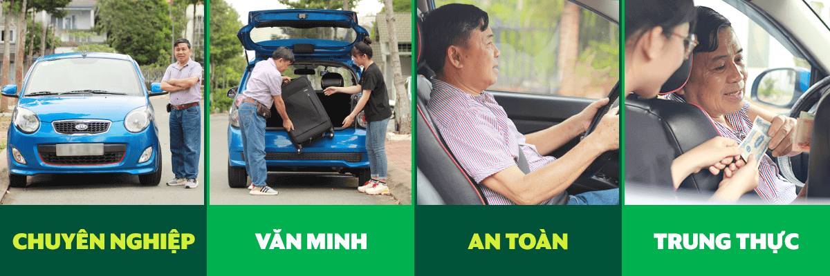 văn hóa bác tài grab 4 bánh "Chuyên nghiệp - An toàn - Văn minh - Trung thực"